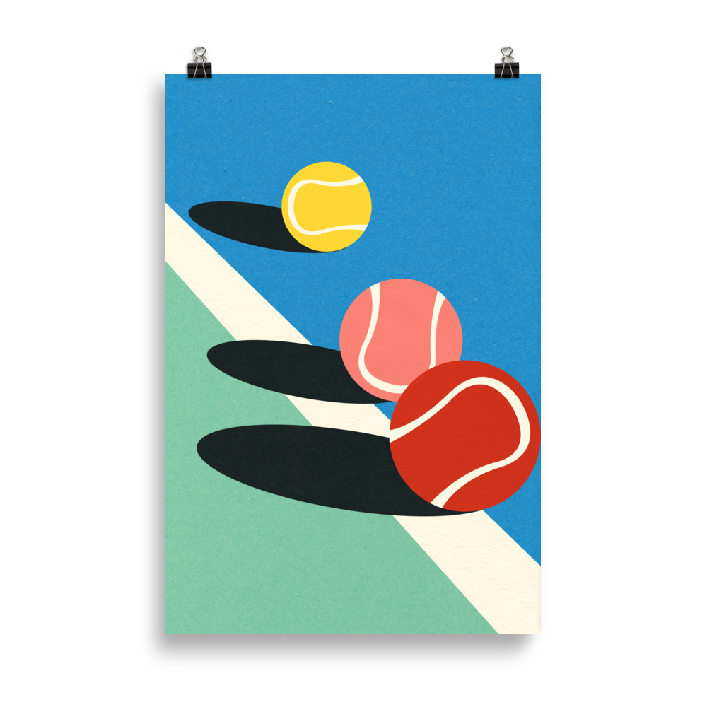 Poster Art Print Illustration – 3 Tennis Balls