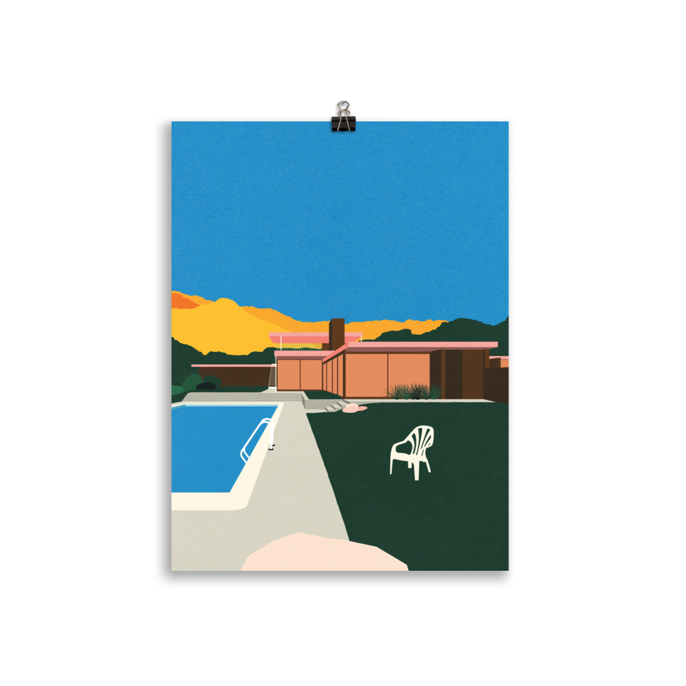 Poster Art Print Illustration – Kaufmann Desert House Poolside