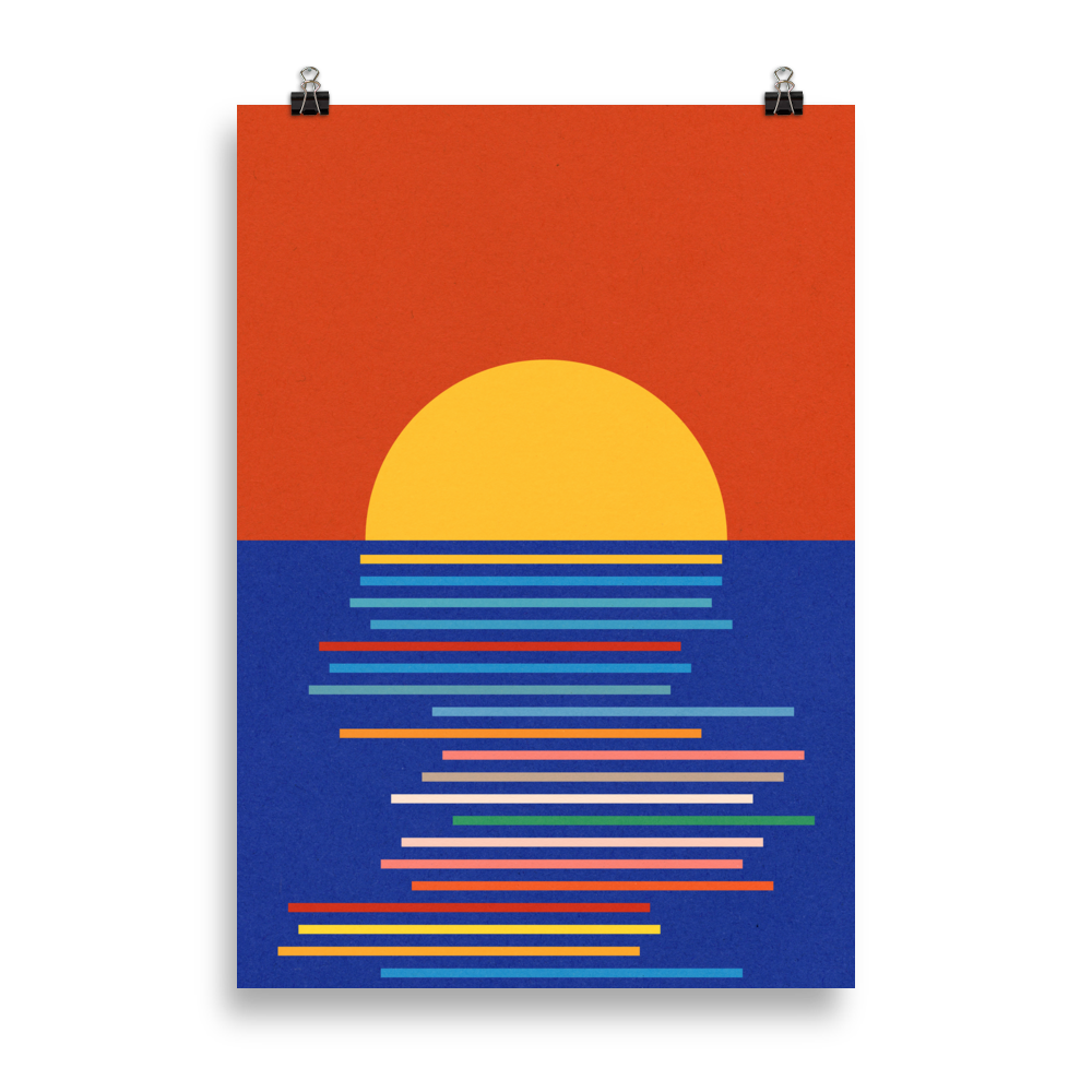 Poster Art Print Illustration – Sunset Sicily