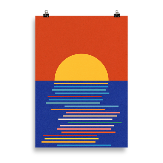 Poster Art Print Illustration – Sunset Sicily