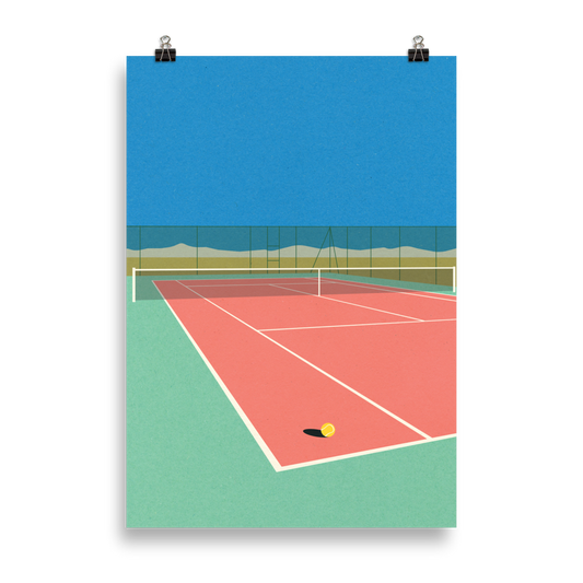 Poster Art Print Illustration – Tennis Court In The Desert