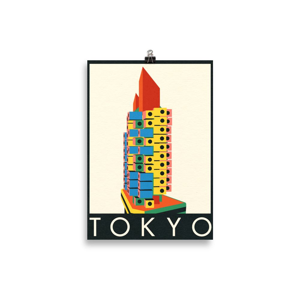 Poster Art Print Illustration – TOKYO Time Capsule Hotel