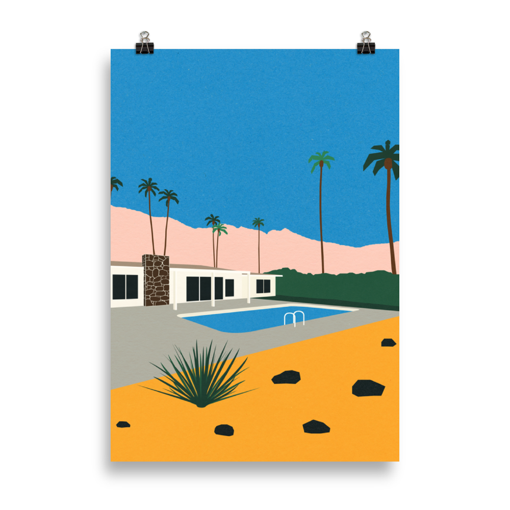 Poster Art Print Illustration – Palm Springs Bungalow