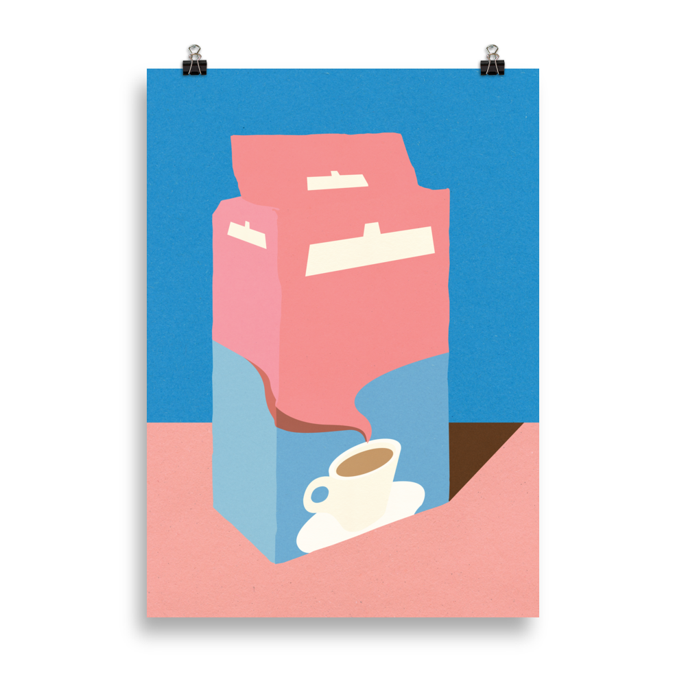 Poster Art Print Illustration – Espresso Crema E Gusto Dolce
