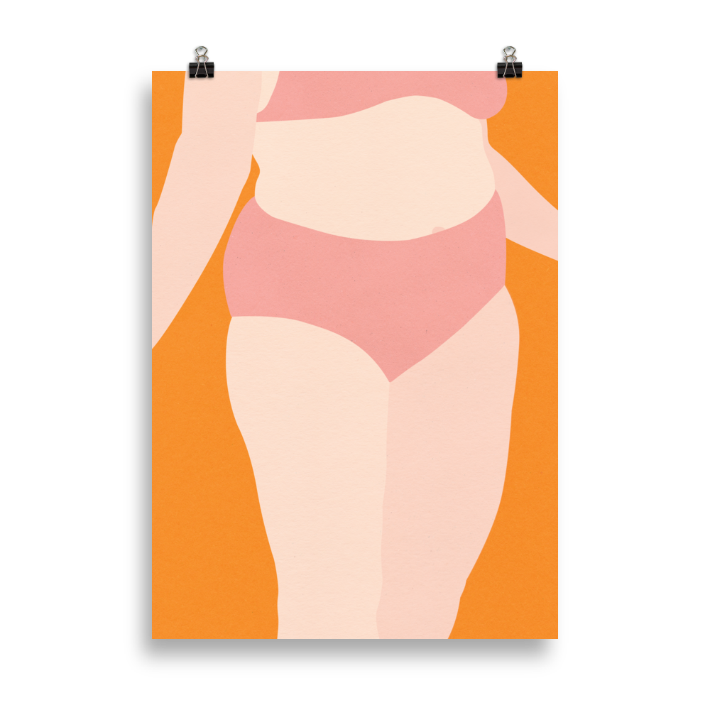 Poster Art Print Illustration – Woman With Pink Underwear