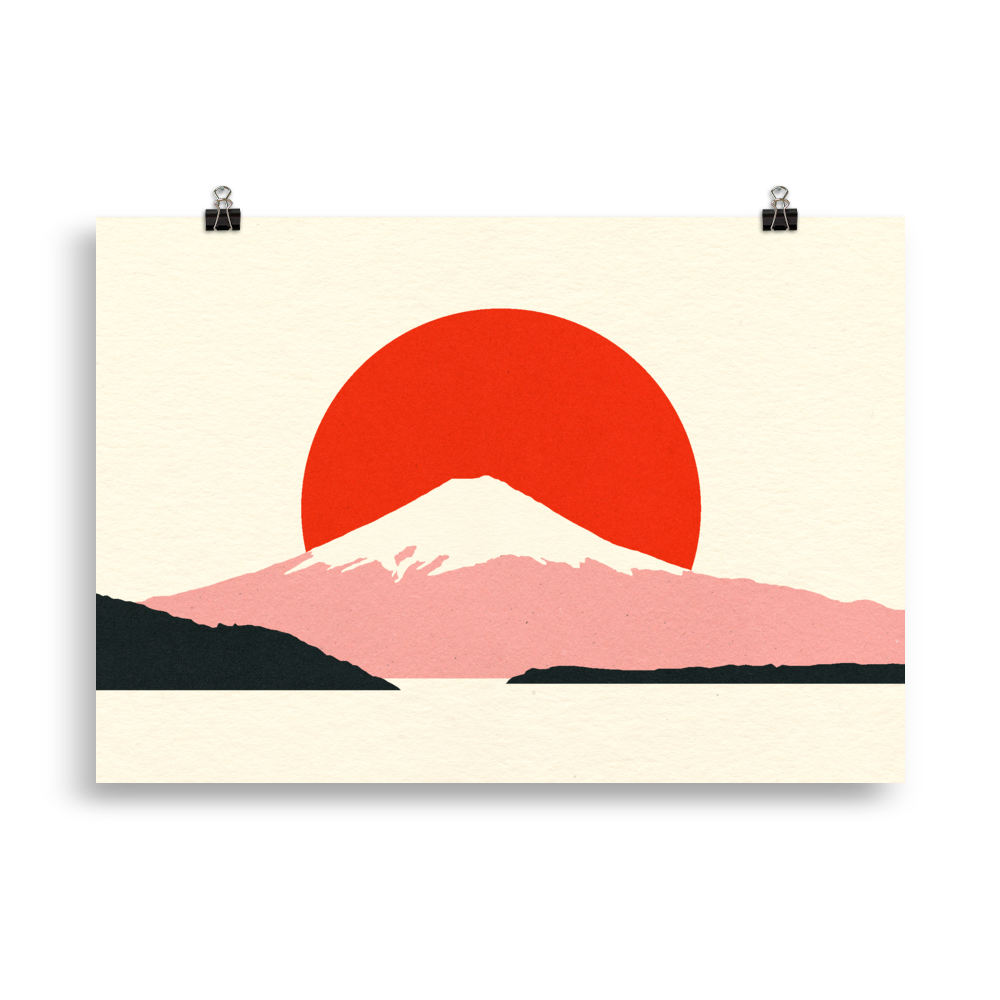 Poster Art Print Illustration – Fuji Sun