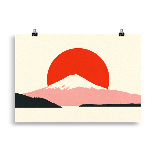 Poster Art Print Illustration – Fuji Sun