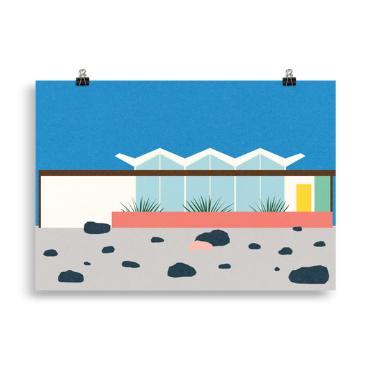 Poster Art Print Illustration – Wexler Barlow House Palm Springs