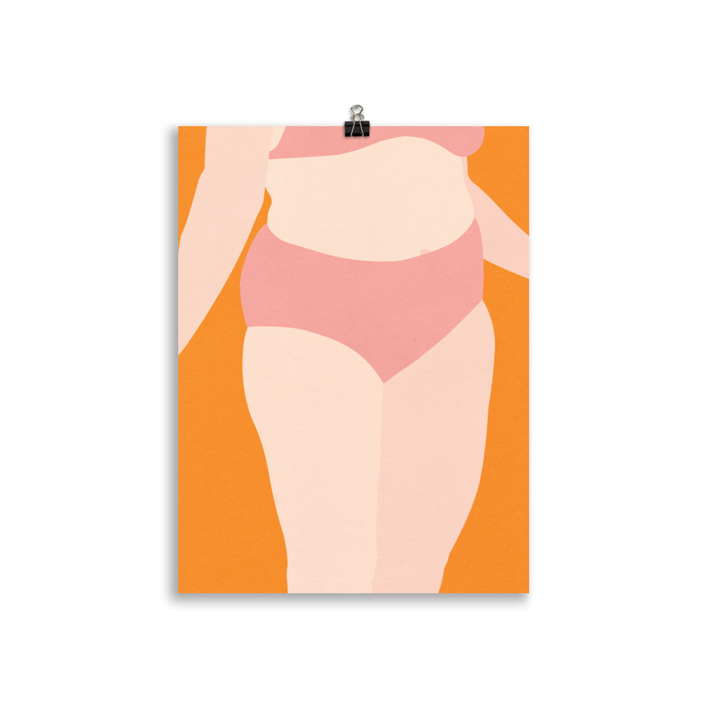 Poster Art Print Illustration – Woman With Pink Underwear