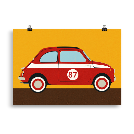 Poster Art Print Illustration – Fiat 500 Nuova Abarth