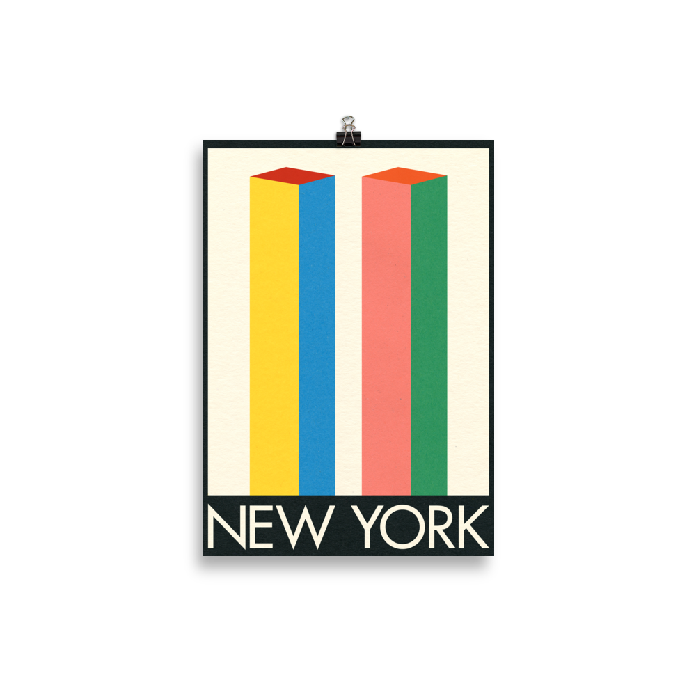 Poster Art Print Illustration – New York Twin Towers