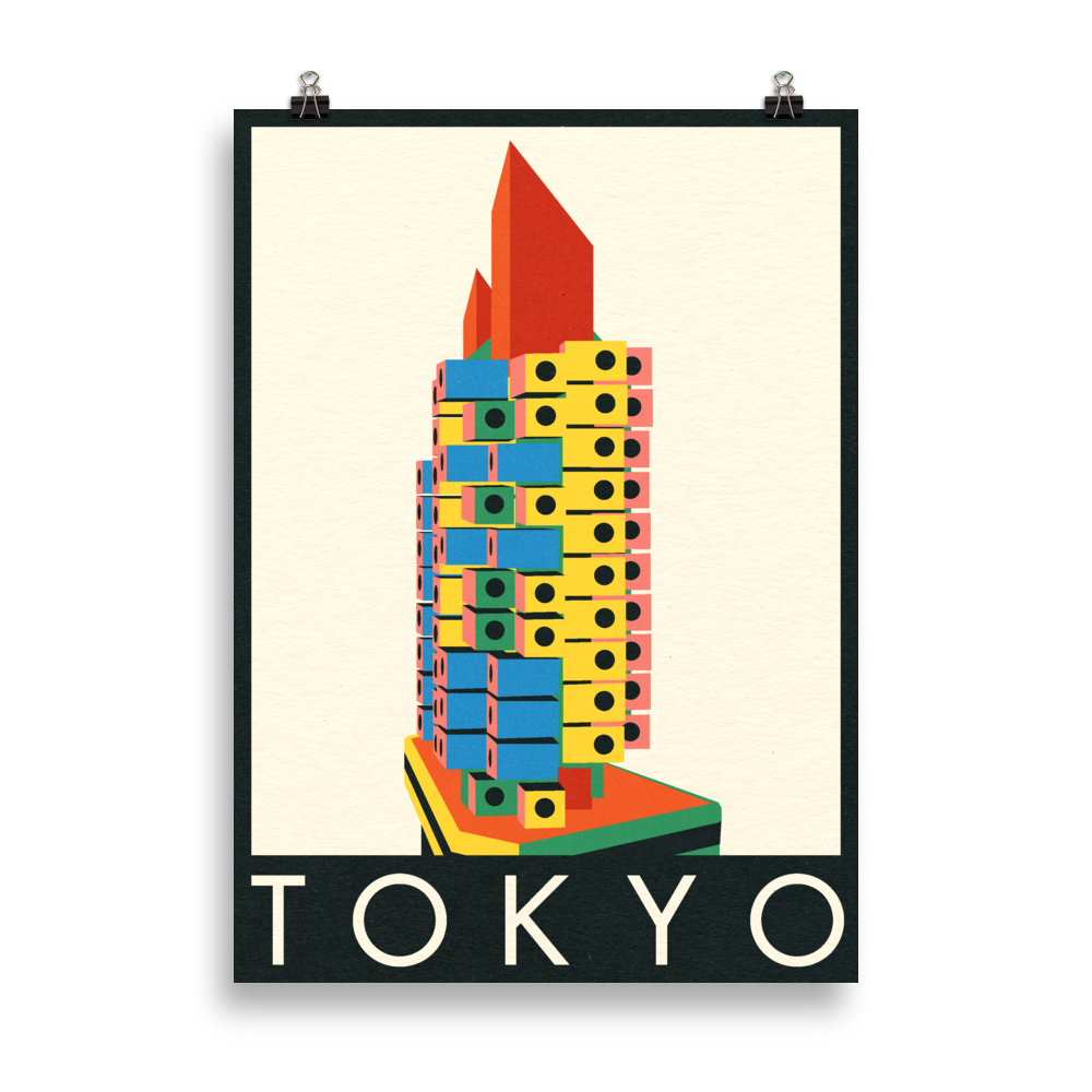 Poster Art Print Illustration – TOKYO Time Capsule Hotel