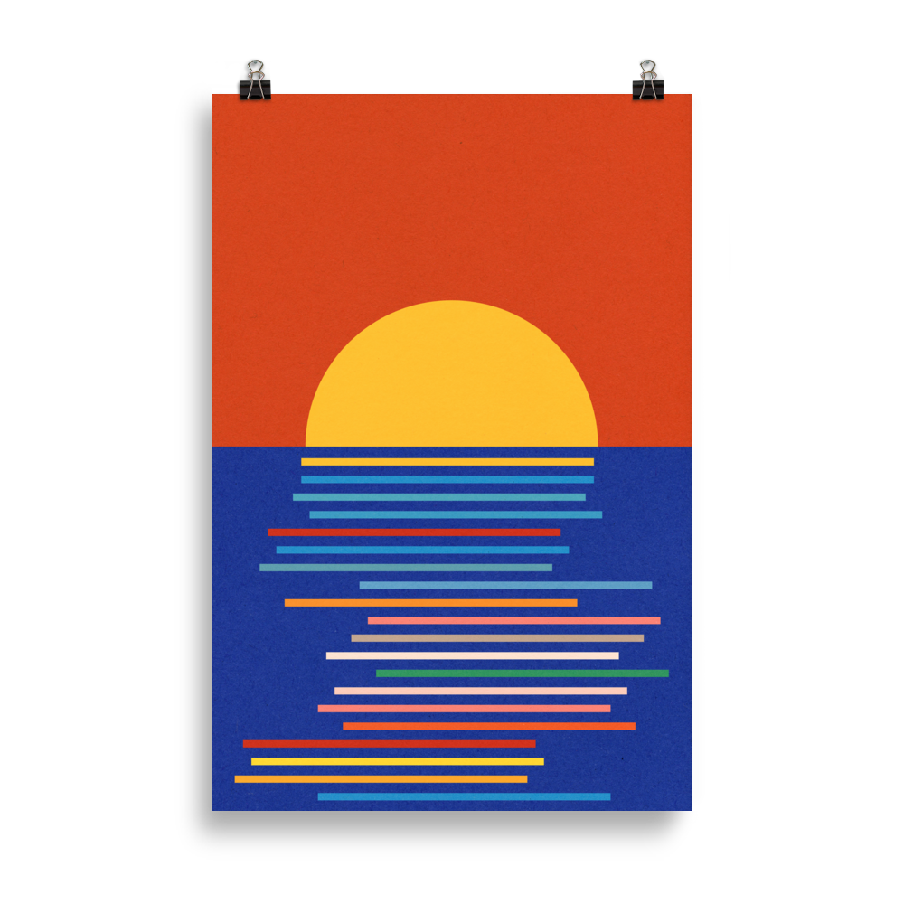 Poster Art Print Illustration – Sunset Sicily