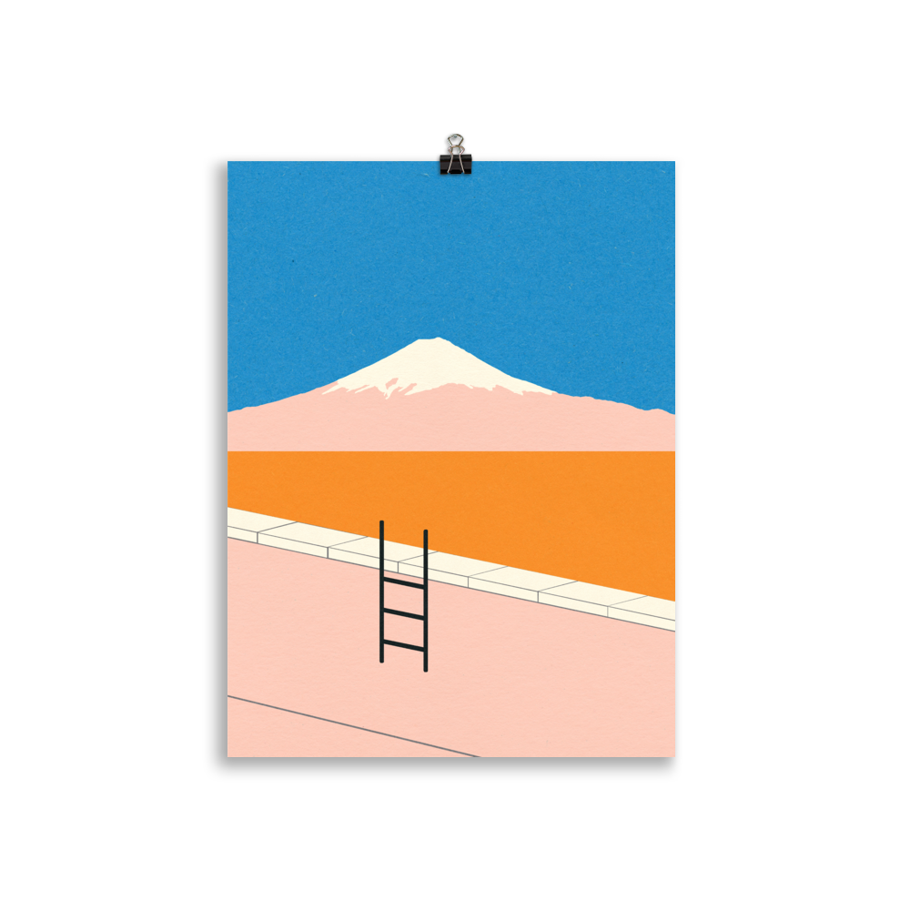 Poster Art Print Illustration – Fuji Pool