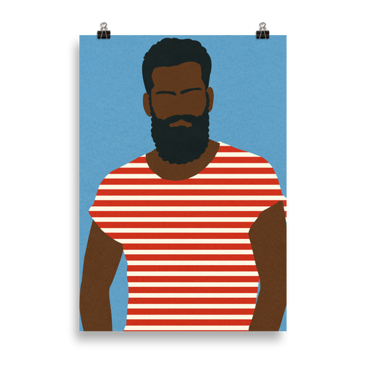 Poster Art Print Illustration – Man With Striped Shirt