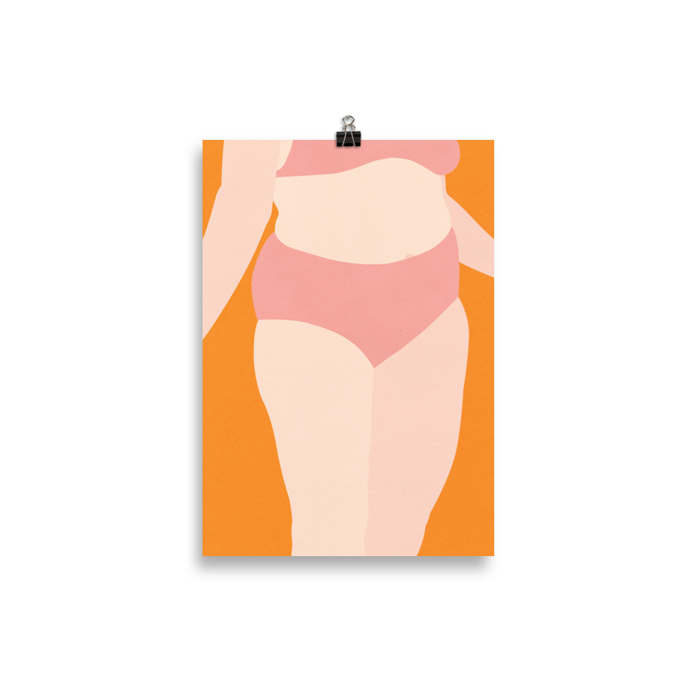 Poster Art Print Illustration – Woman With Pink Underwear