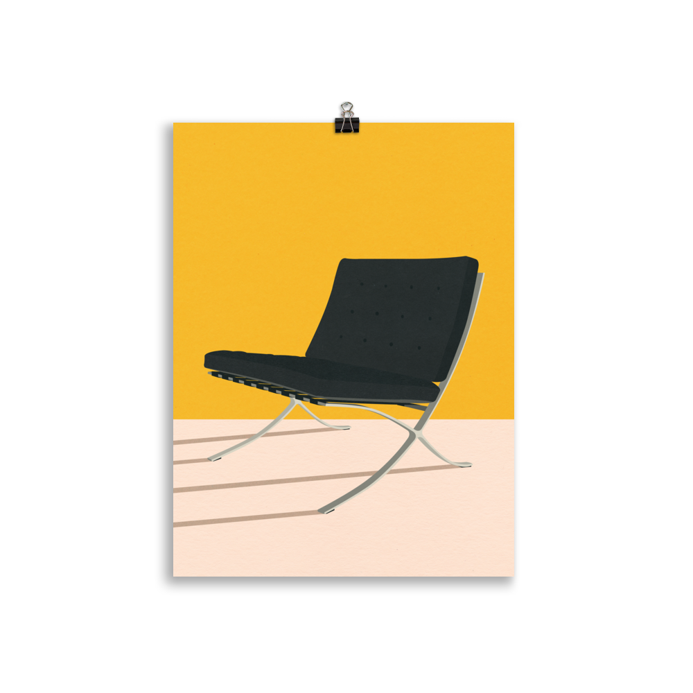 Poster Art Print Illustration – Mies van der Rohe Barcelona Chair