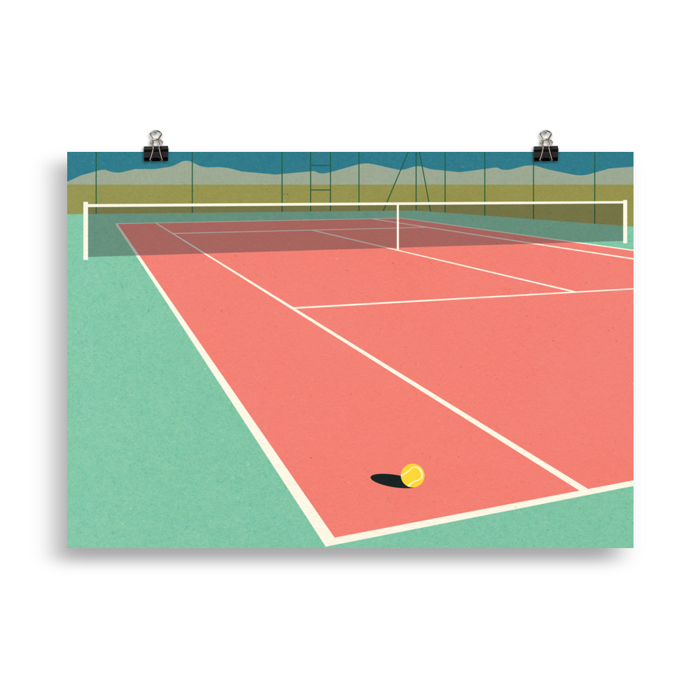 Poster Art Print Illustration – Tennis Court In The Desert II