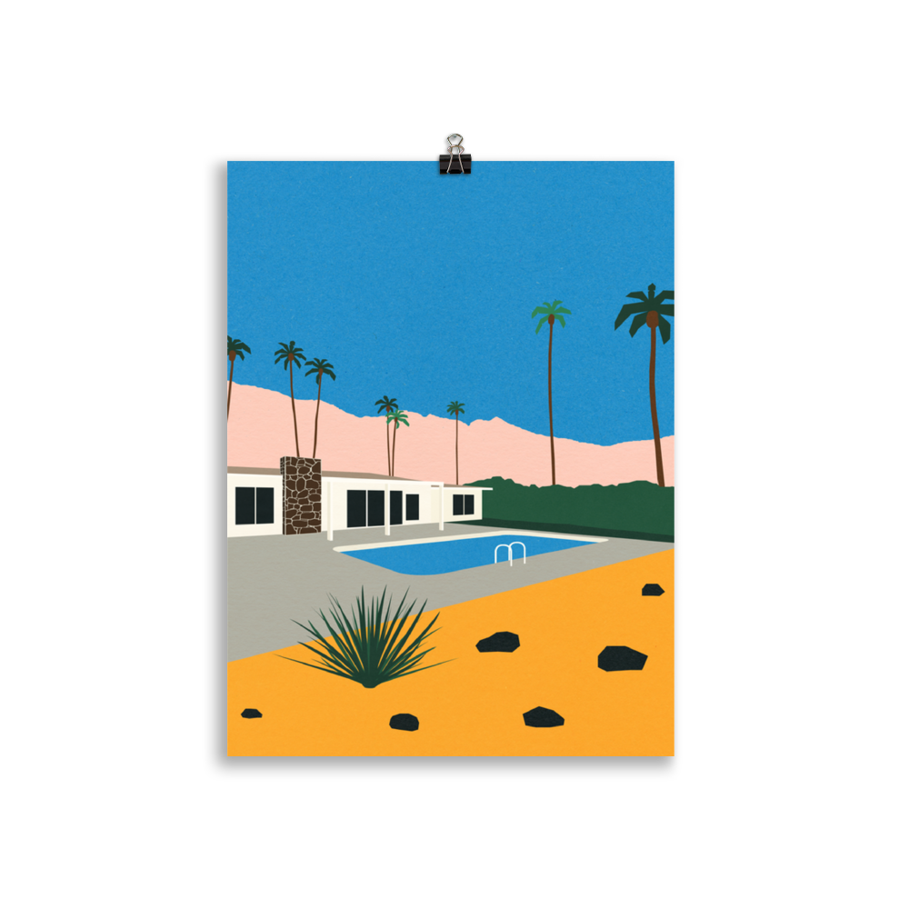 Poster Art Print Illustration – Palm Springs Bungalow