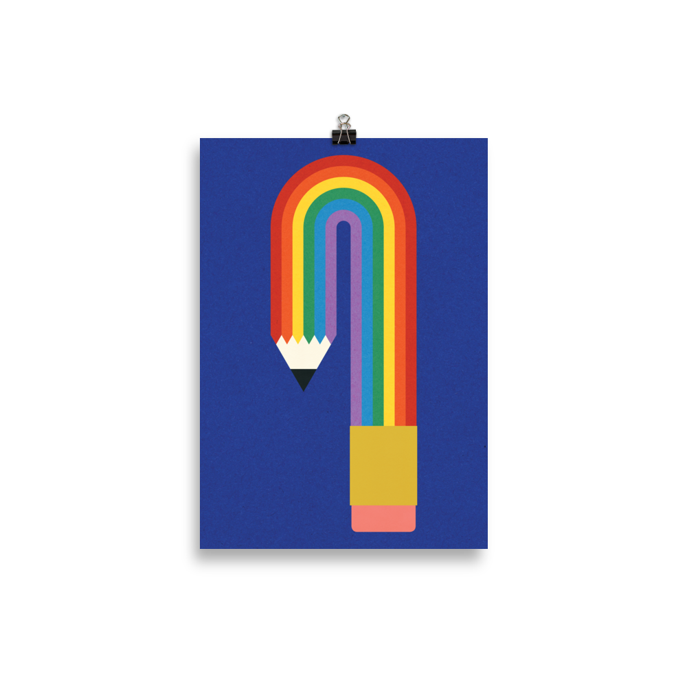 Poster Art Print Illustration – Rainbow Pencil