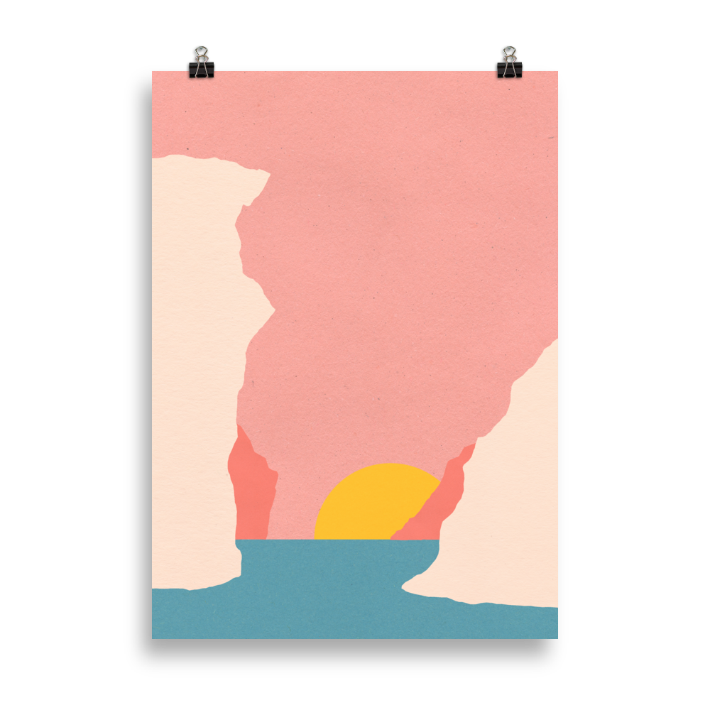 Poster Art Print Illustration – Sunset Of Crete