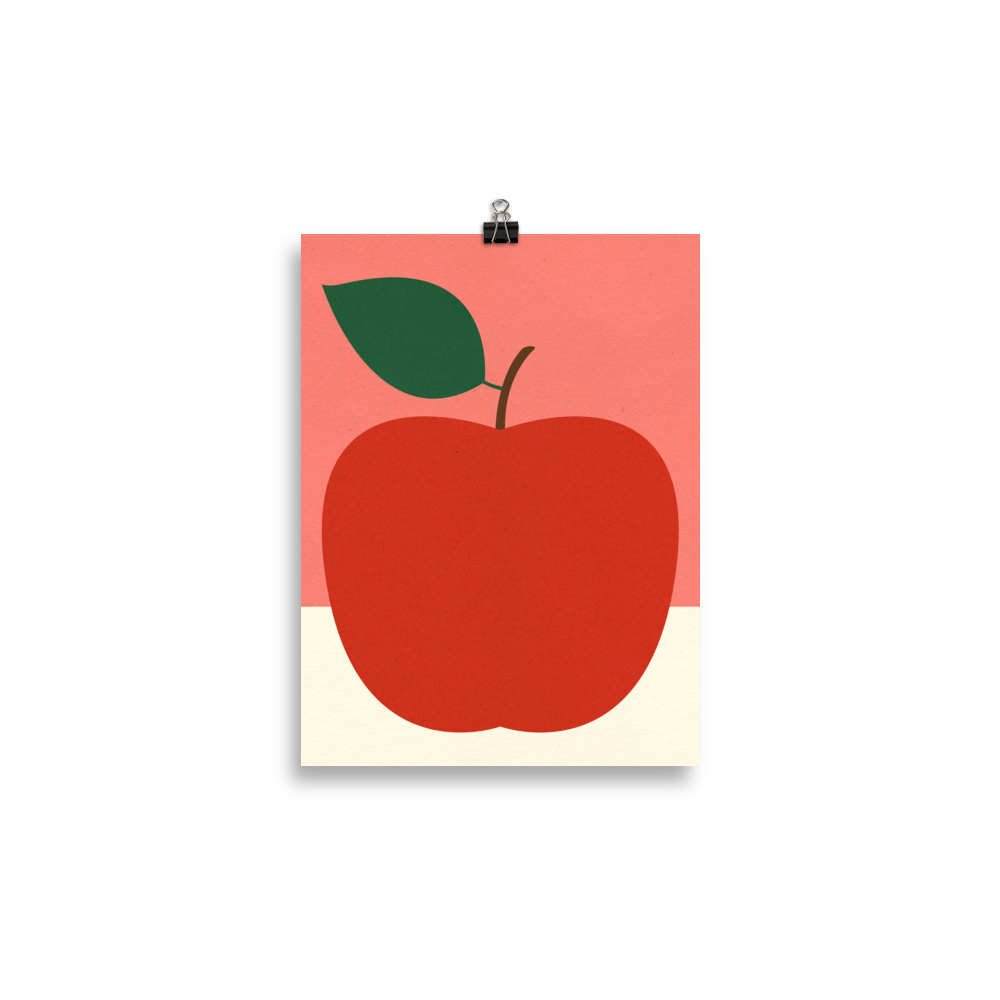 Poster Art Print Illustration – Red Apple