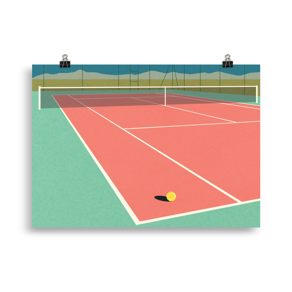 Poster Art Print Illustration – Tennis Court In The Desert II