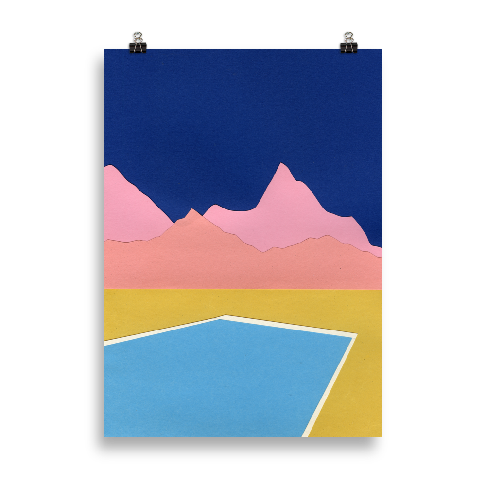 Poster Art Print Illustration – Pool In The Hills