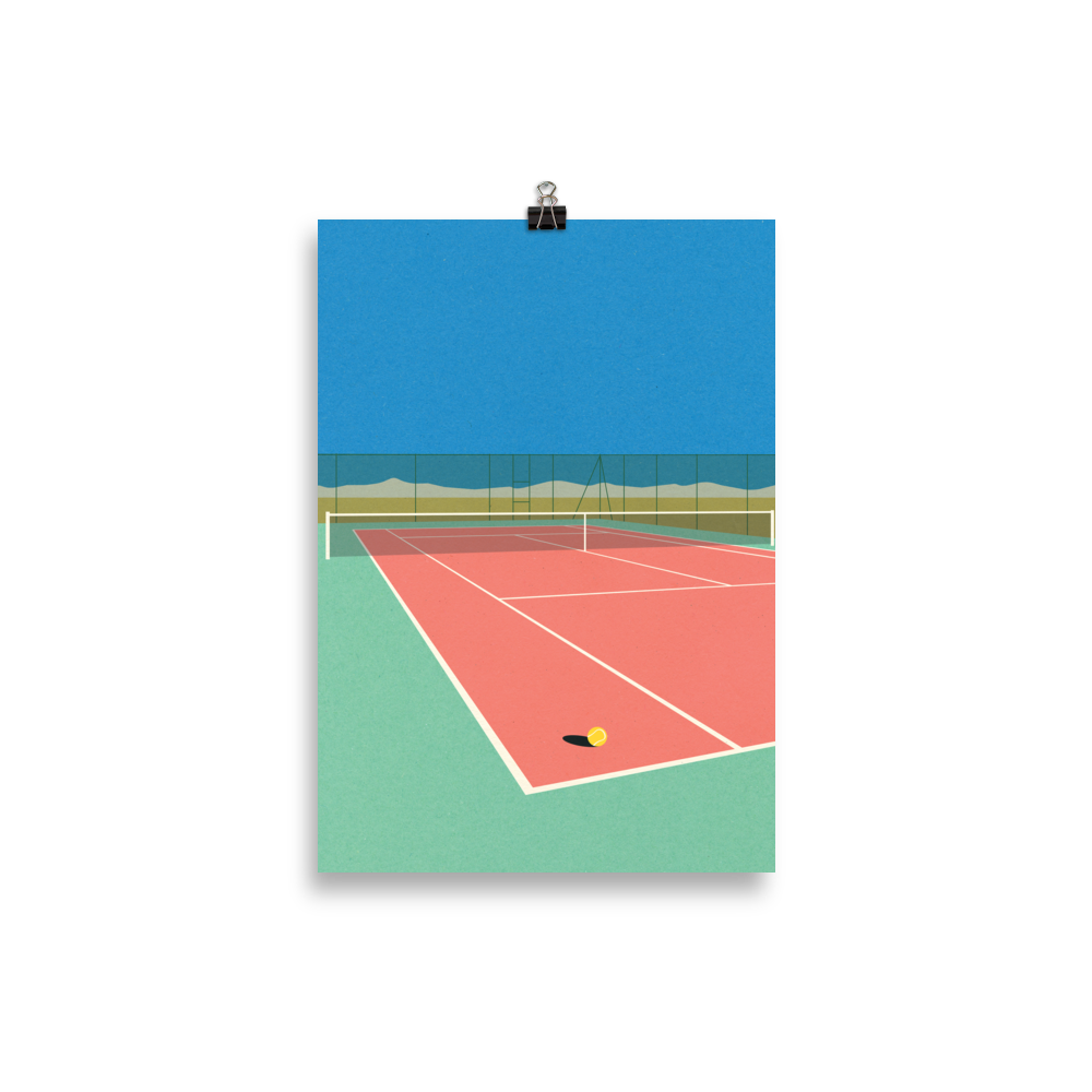 Poster Art Print Illustration – Tennis Court In The Desert
