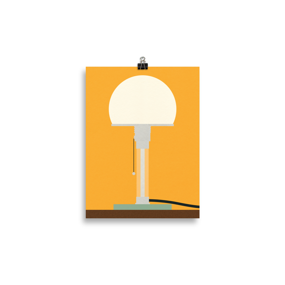 Poster Art Print Illustration – Bauhaus Table Lamp Wagenfeld WG24