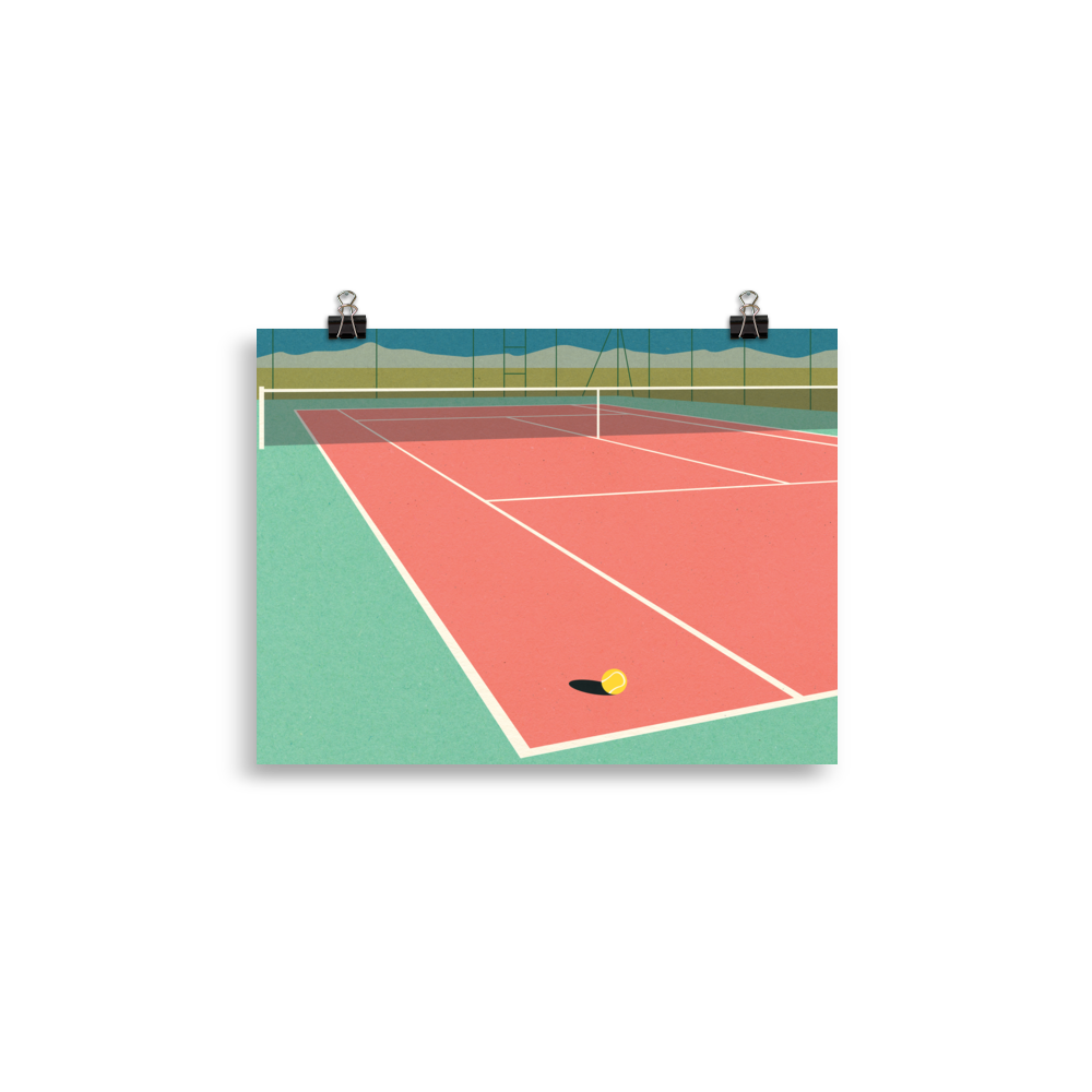 Poster Art Print Illustration – Tennis Court In The Desert II