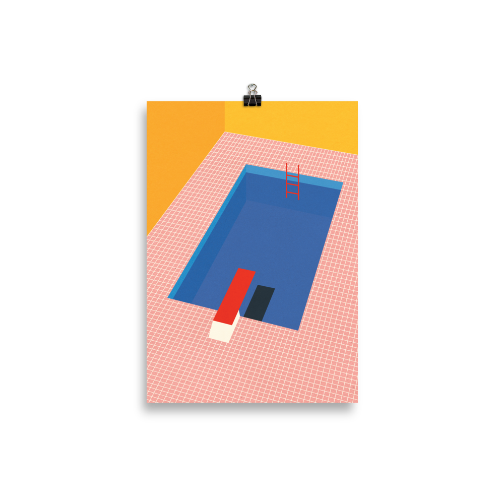 Poster Art Print Illustration – Backyard Pool