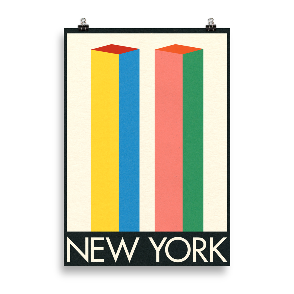 Poster Art Print Illustration – New York Twin Towers