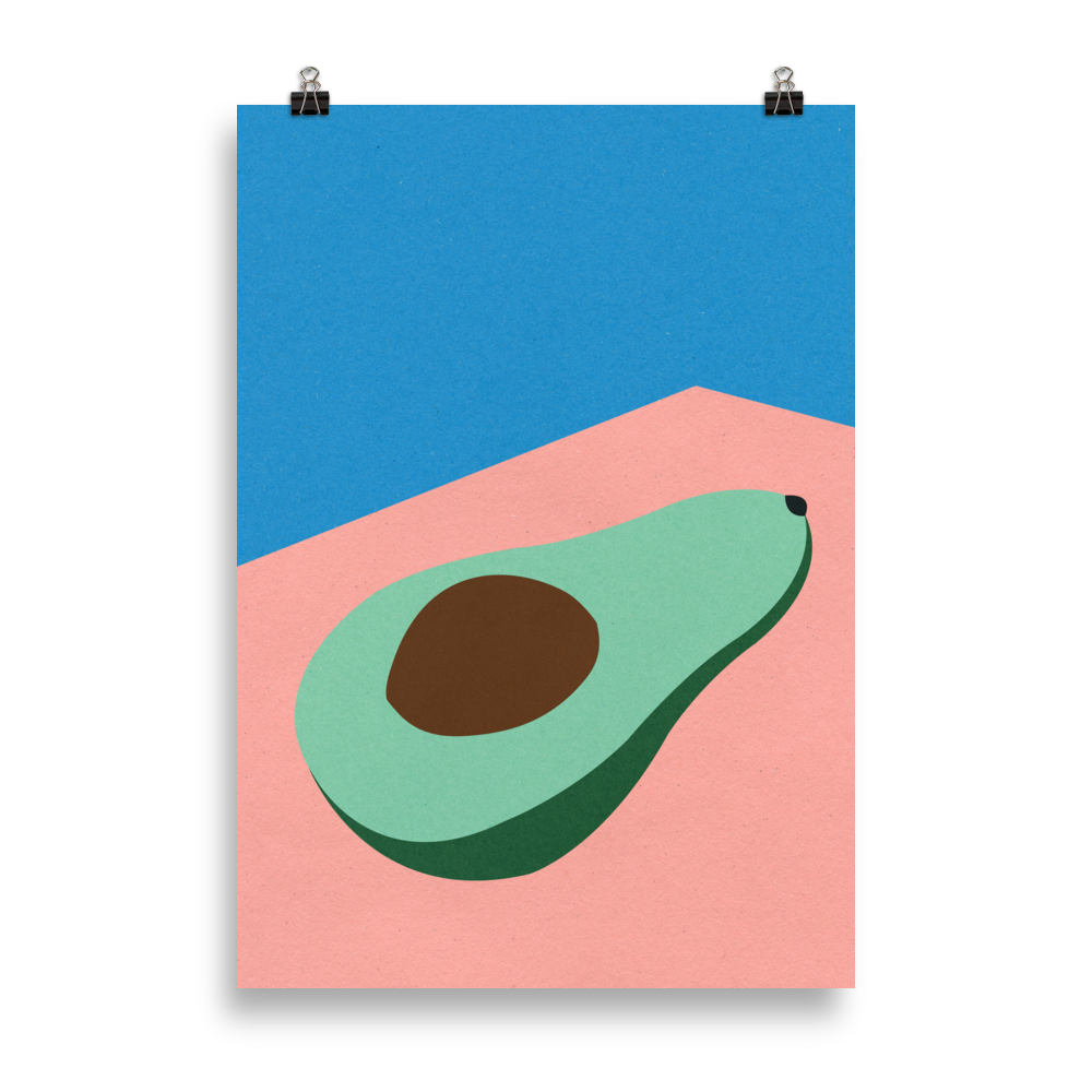 Poster Art Print Illustration – Avocado On The Table