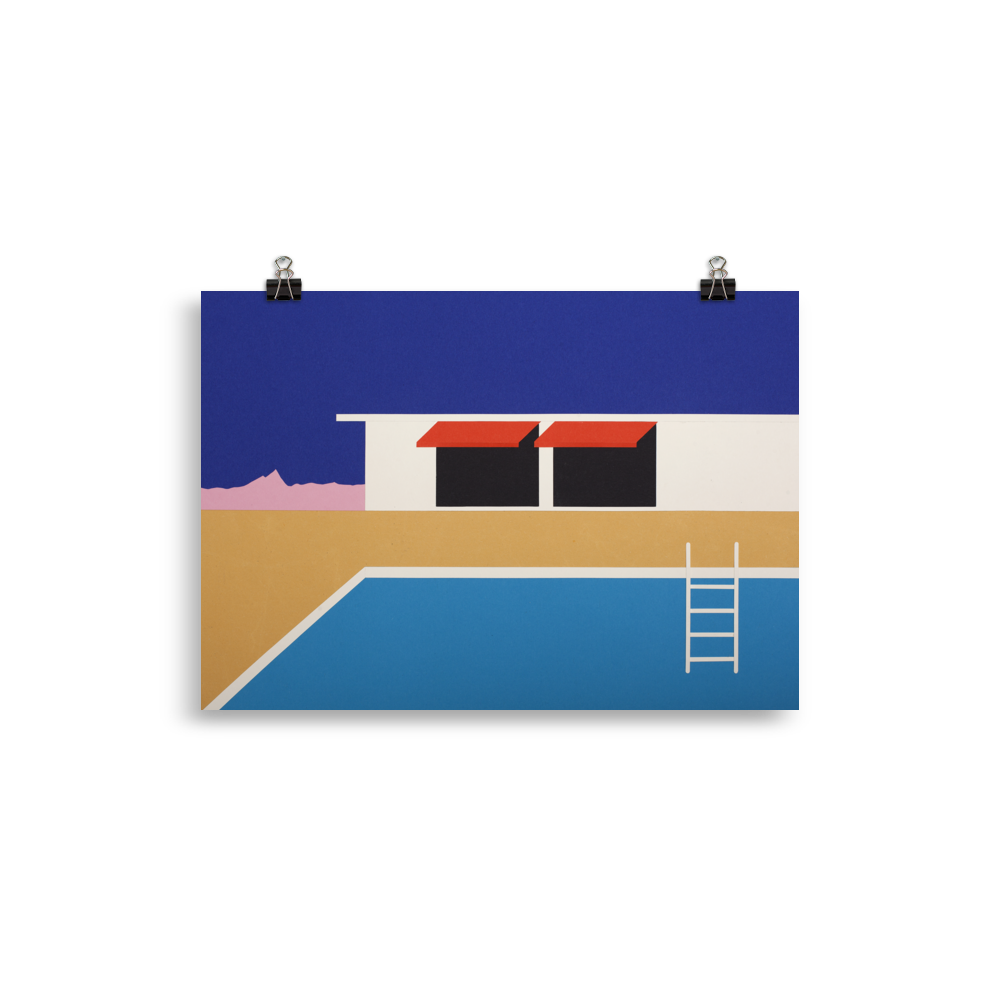 Poster Art Print Illustration – Palm Springs Pool House II