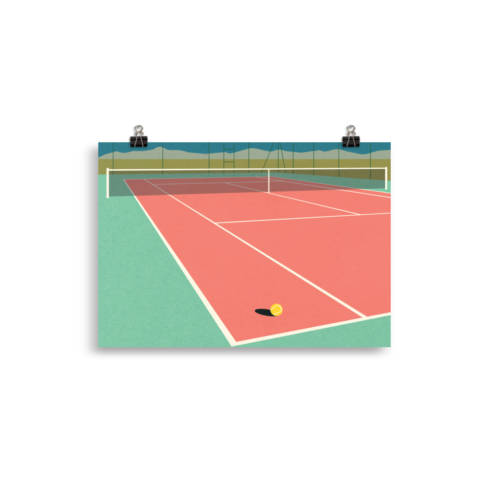 Poster Art Print Illustration – Tennis Court In The Desert II
