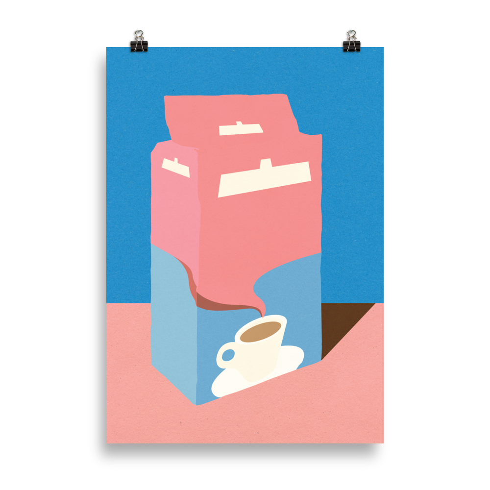 Poster Art Print Illustration – Espresso Crema E Gusto Dolce