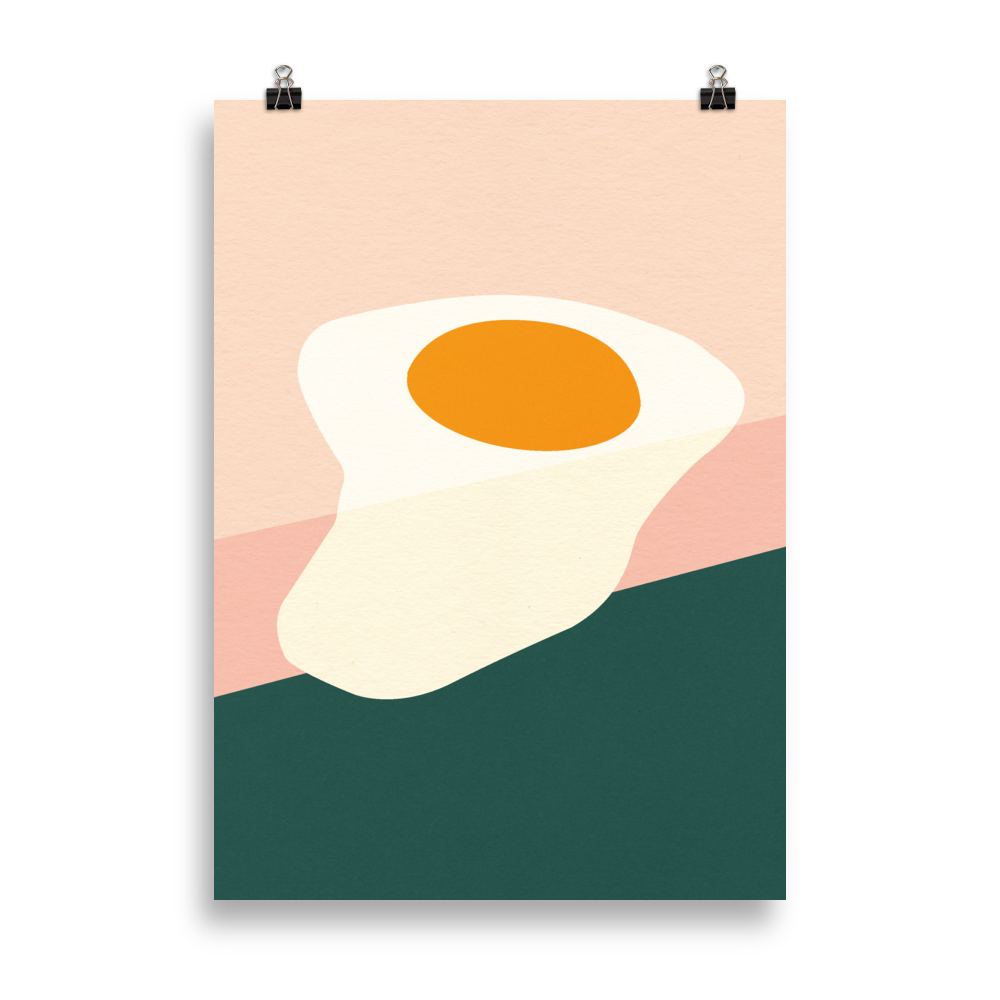 Poster Art Print Illustration – Fried Egg On The Edge