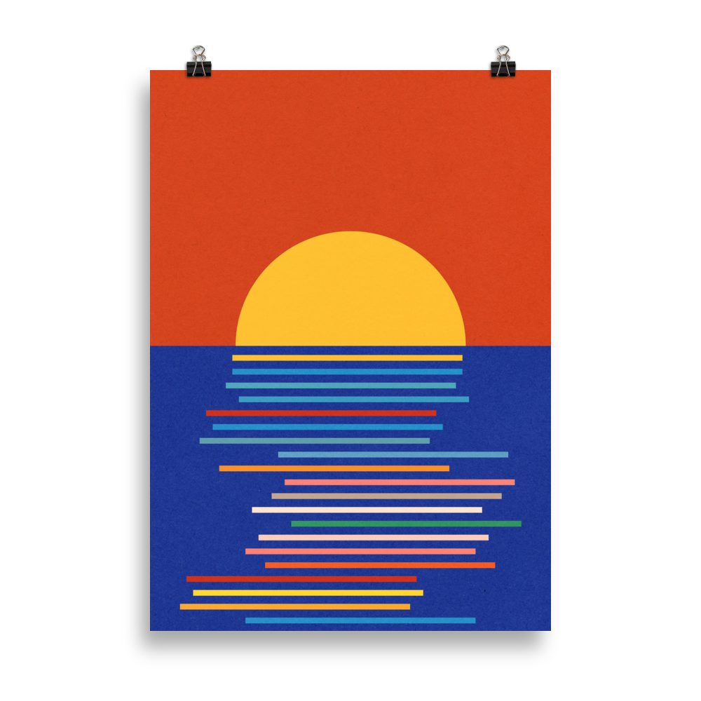 Poster Art Print Illustration – Sunset Sicily